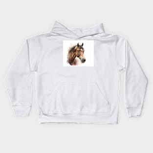 Horse Watercolour Painting Kids Hoodie